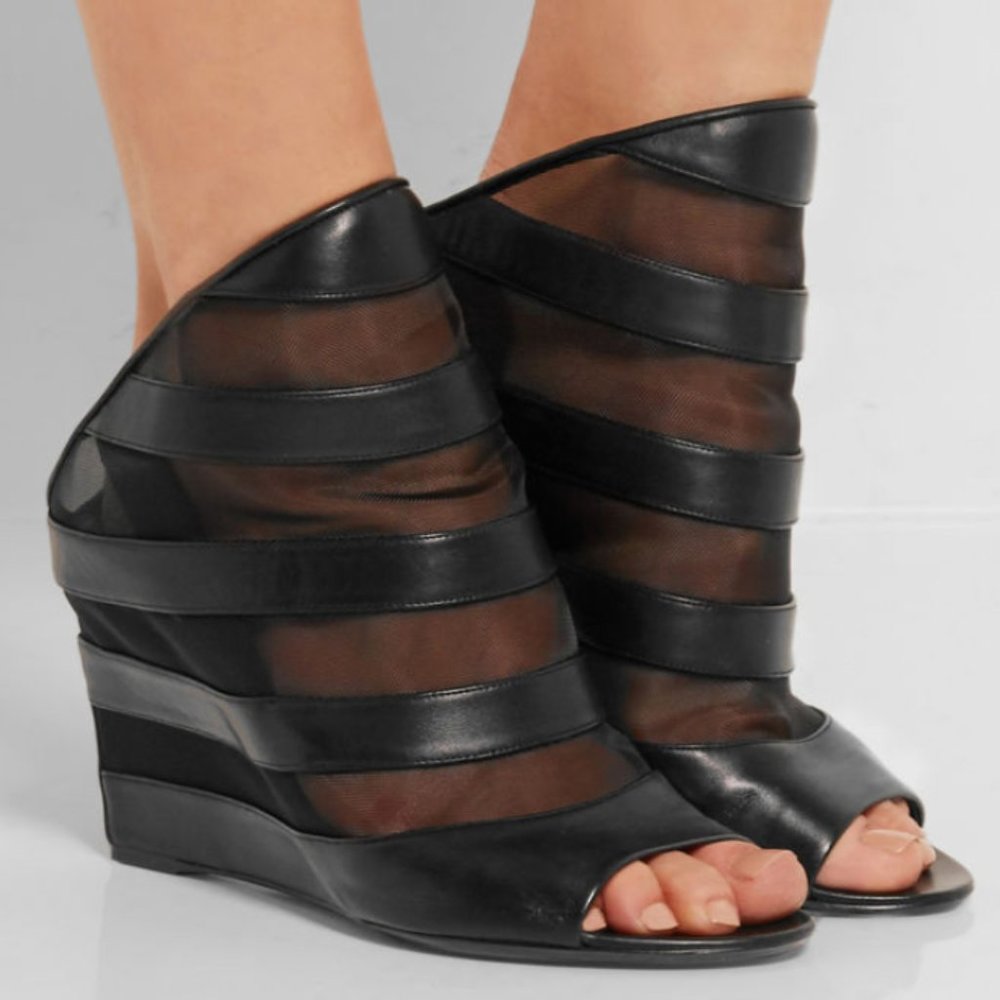 [ISO] BALENCIAGA Prism leather and mesh wedges
